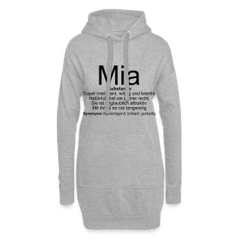 Name Definition Mia - Hoodie-Kleid - Grau meliert - Vorne