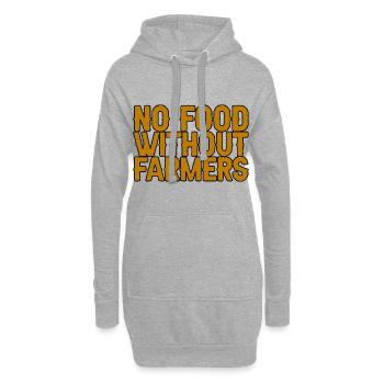 No Food Without Farmers - Hoodie-Kleid - Grau meliert - Vorne