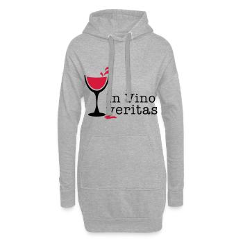 In Vino Veritas / Latein / Im Wein liegt die - Hoodie-Kleid - Grau meliert - Vorne