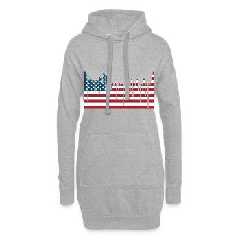 USA FLAG Tee Shirts - Sweat-shirt à capuche long Femme - gris chiné - Devant