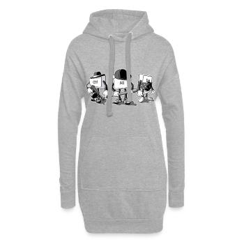 Computermafia - Hoodie-Kleid - Grau meliert - Vorne