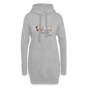 Des amis pas de la nourriture - Sweat-shirt à capuche long Femme - gris chiné - Devant