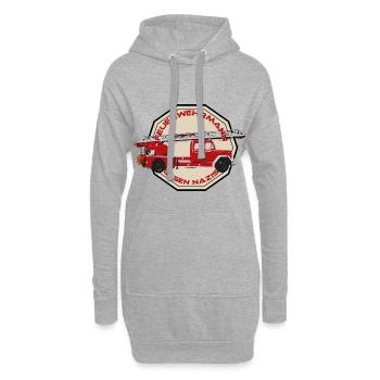 pompiers contre les nazis - ANTIFA EFFACE TOUJOURS - Sweat-shirt à capuche long Femme - gris chiné - Devant