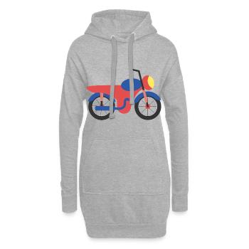 Motorrad mit Motiv Baby Junge Mädchen Vektor - Hoodie-Kleid - Grau meliert - Vorne