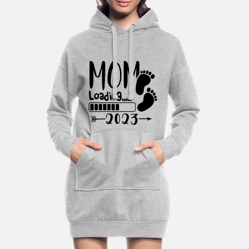 Mama loading 2023, werdende Mutter 2023 Hoodie-Kleid