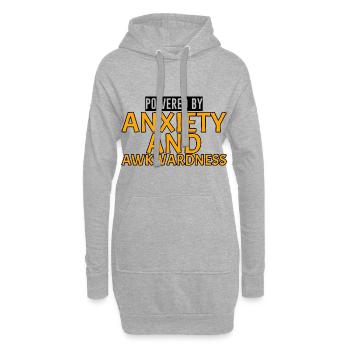 Propulsé par l’anxiété et la maladresse 4 - Sweat-shirt à capuche long Femme - gris chiné - Devant