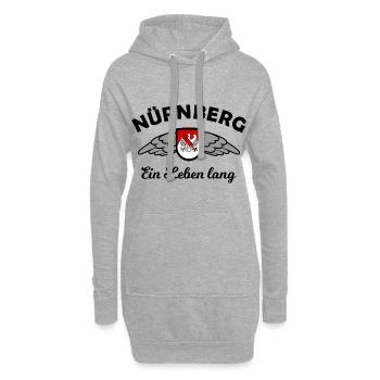 Chez nous en Franconie - Sweat-shirt à capuche long Femme - gris chiné - Devant