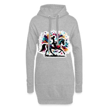 Fille Quarter Horse - Sweat-shirt à capuche long Femme - gris chiné - Devant