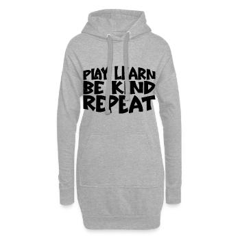 Play Learn Be Kind Repeat 3 - Hoodie-Kleid - Grau meliert - Vorne