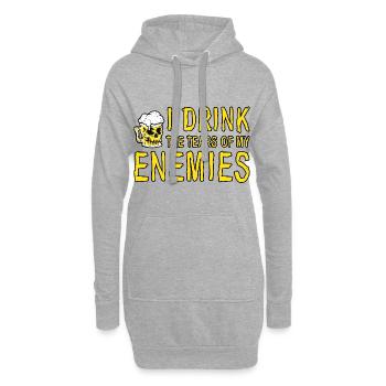 I Drink The Tears Of My Enemies 4 - Hoodie-Kleid - Grau meliert - Vorne