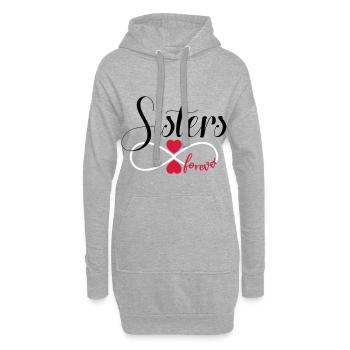 Schwestern für immer - BFF Sisters forever - Hoodie-Kleid - Grau meliert - Vorne