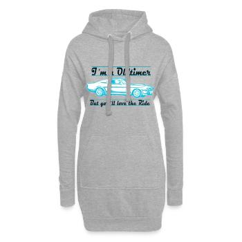 ancien capri - Sweat-shirt à capuche long Femme - gris chiné - Devant