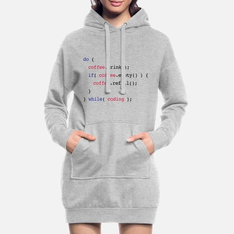Code Coffee Refill Coding Hoodie Dress