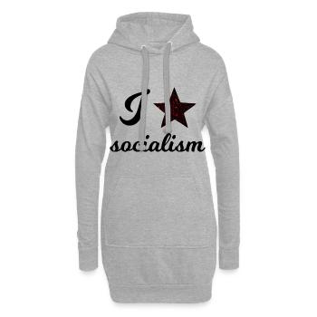 Socialisme - Sweat-shirt à capuche long Femme - gris chiné - Devant