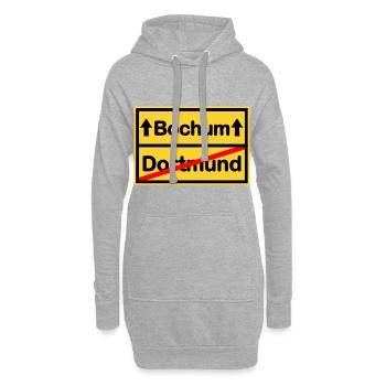 Der Bochumer im Pott - Hoodie-Kleid - Grau meliert - Vorne