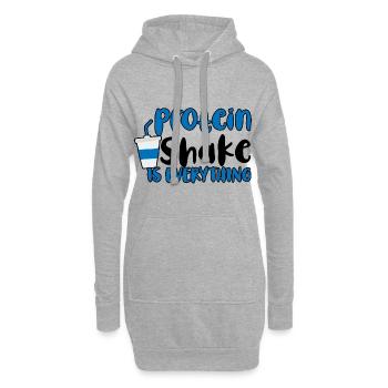 Protein Shake Is Everything 2 - Hoodie-Kleid - Grau meliert - Vorne