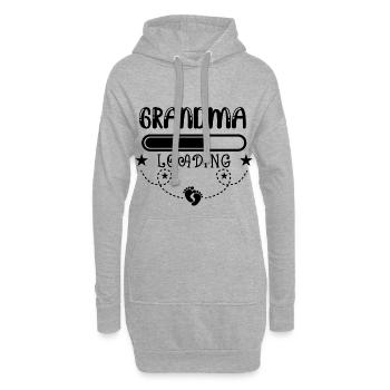 Werdende Oma, Endlich werde ich eine Oma - Hoodie-Kleid - Grau meliert - Vorne