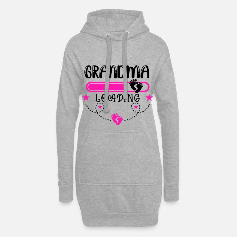 Werdende Oma, Endlich werde ich eine Oma - Hoodie-Kleid - Grau meliert