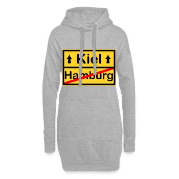La ville de Kiel - Sweat-shirt à capuche long Femme - gris chiné - Devant