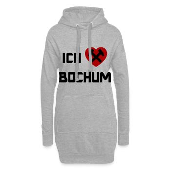 Les supporters de Bochum - Sweat-shirt à capuche long Femme - gris chiné - Devant