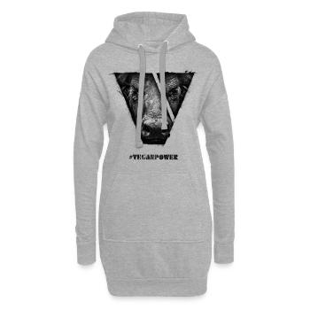 #veganpower - Buffalo - Hoodie-Kleid - Grau meliert - Vorne