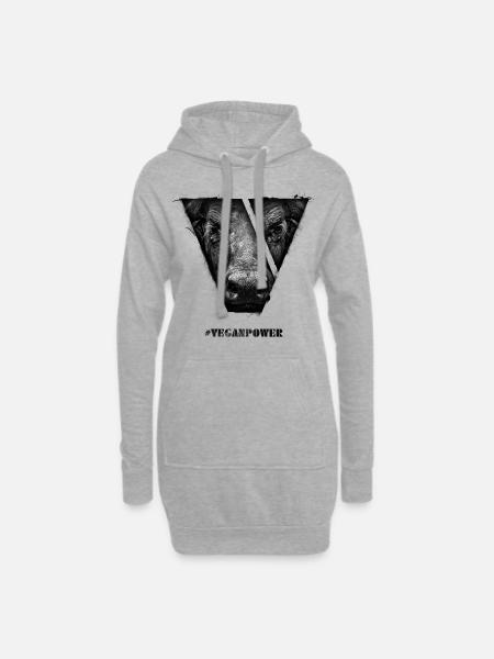 #veganpower - Buffalo - Hoodie-Kleid - Grau meliert