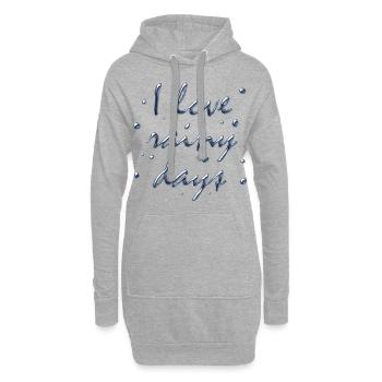 ich liebe regnerische Tage - Hoodie-Kleid - Grau meliert - Vorne