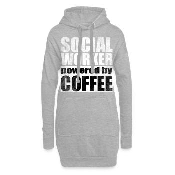 Sozialpädagoge Sozialarbeiter Morgenmuffel Spruch - Hoodie-Kleid - Grau meliert - Vorne