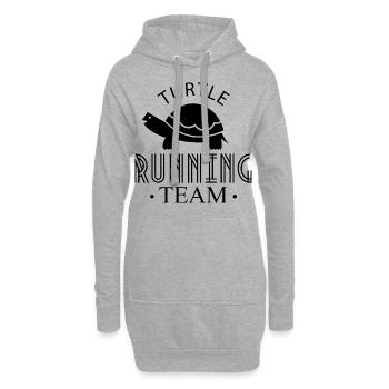 Tortue course course coureurs coureur jogging jogging - Sweat-shirt à capuche long Femme - gris chiné - Devant