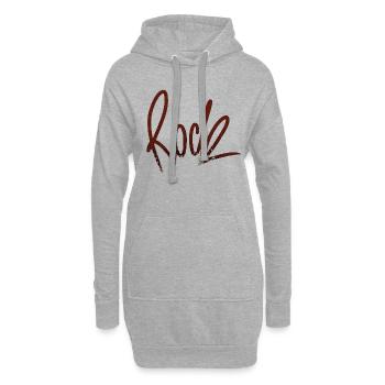 ROCK dunkle Felsinschrift - Hoodie-Kleid - Grau meliert - Vorne
