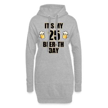 25. Geburtstag Geschenk - Hoodie-Kleid - Grau meliert - Vorne
