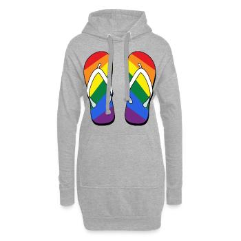 gay flip flop LGBTIQ Gay Pride CSD Summer - Hoodie-Kleid - Grau meliert - Vorne