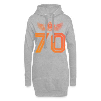 70 Zahl Krone - Hoodie-Kleid - Grau meliert - Vorne