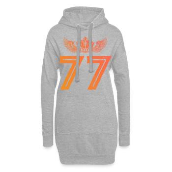77 Couronne de numéros - Sweat-shirt à capuche long Femme - gris chiné - Devant