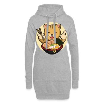Asiatique Japonais Ramen Cat I Cadeau - Sweat-shirt à capuche long Femme - gris chiné - Devant