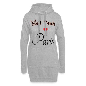 hell yeah i love Paris - Hoodie-Kleid - Grau meliert - Vorne