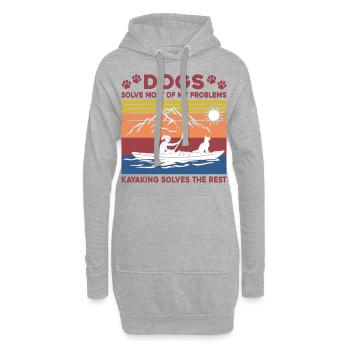 Dogs Solve Most Of My Problems Kayaking Solves The - Hoodie-Kleid - Grau meliert - Vorne