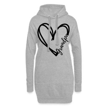 Cadeau de grand-père - Sweat-shirt à capuche long Femme - gris chiné - Devant