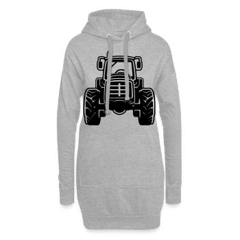 Traktor Bauer Farmer Symbol - Hoodie-Kleid - Grau meliert - Vorne
