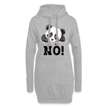 Nö Einfach Nö No Nein Panda Bär Süß Lustig Spruch - Hoodie-Kleid - Grau meliert - Vorne