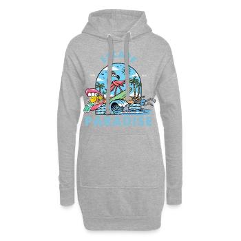 Escape Paradise - Édition Surfer - Sweat-shirt à capuche long Femme - gris chiné - Devant