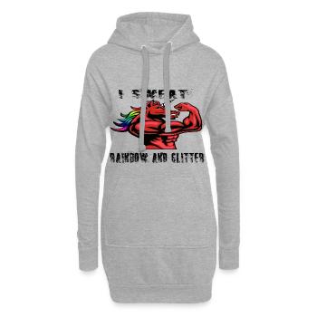 Building muscle unicorn gym mythical creature motivation fairy - Hoodie Dress - heather grey - Front