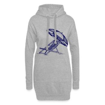 Liegestuhl und Sonnenschirm - Hoodie-Kleid - Grau meliert - Vorne