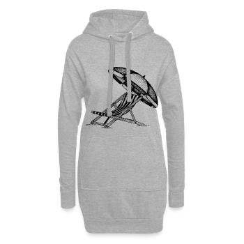 Liegestuhl und Sonnenschirm - Hoodie-Kleid - Grau meliert - Vorne