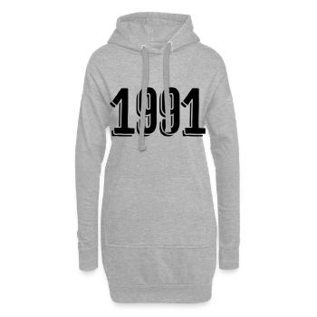 Année de naissance 1991 Cadeaux - Sweat-shirt à capuche long Femme - gris chiné - Devant