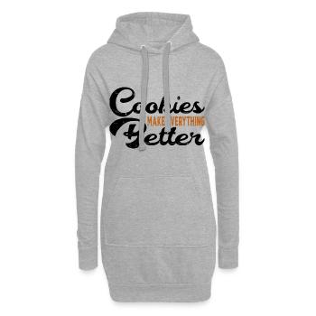 Les cookies améliorent tout 6 - Sweat-shirt à capuche long Femme - gris chiné - Devant
