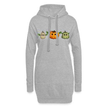 Joyeuses chauves-souris à la citrouille - Sweat-shirt à capuche long Femme - gris chiné - Devant