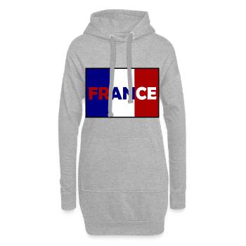 Les autocollants Français - Sweat-shirt à capuche long Femme - gris chiné - Devant