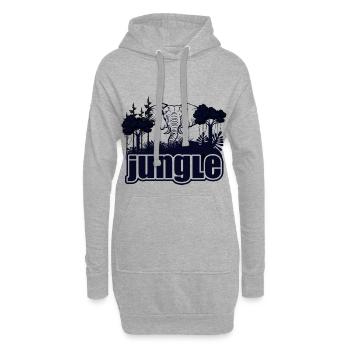 Safari Big Five - Sweat-shirt à capuche long Femme - gris chiné - Devant