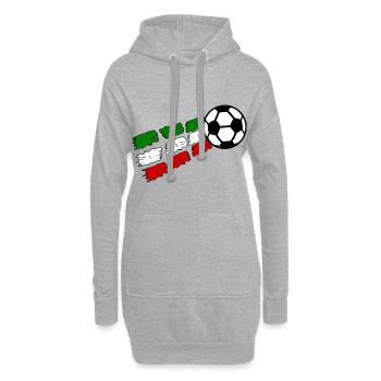 Fußball Macht Italien - Hoodie-Kleid - Grau meliert - Vorne